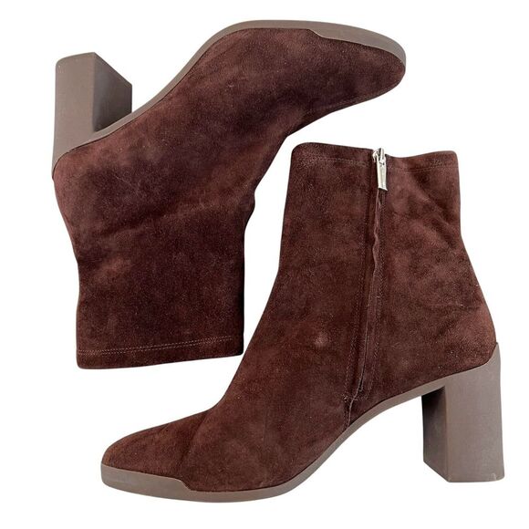 Corso Como Women's‎ Chatham Boot Sz 9.5  Brown Suede  Block Heel Side Zip Boho - Picture 1 of 15